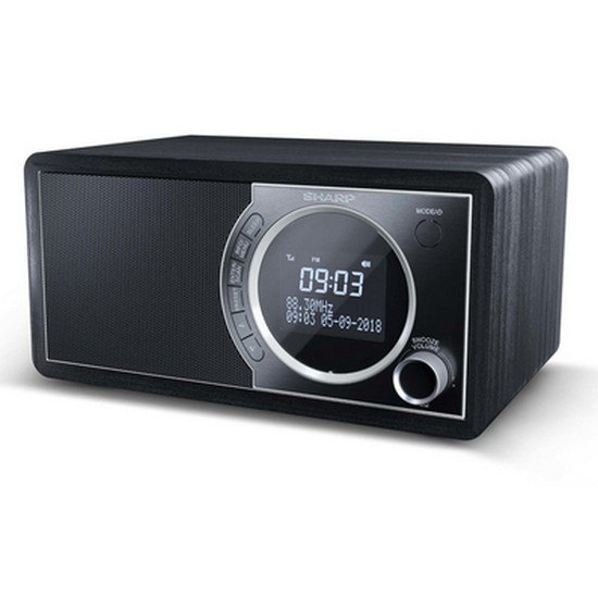 - Radio digitale portatile con DAB/DAB+/FM WH Bluetooth 4.2 funzione sveglia/sonno e snooze SHARP DR-450 effetto legno colore: Bianco 
