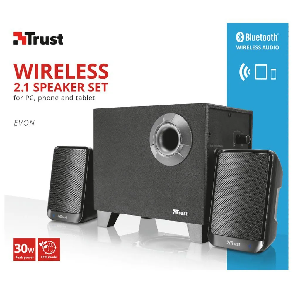 trust avora 2.1 pc speaker set with subwoofer