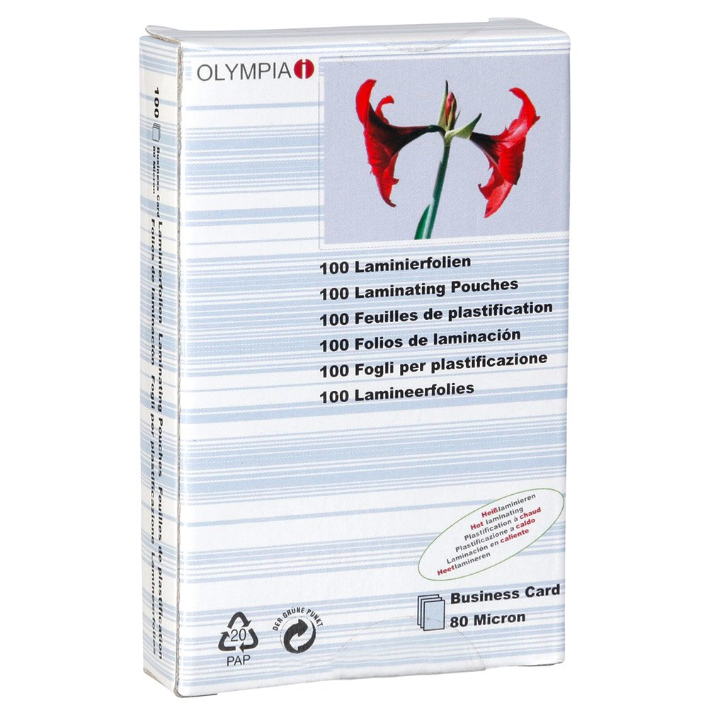 misdrijf Geef energie conjunctie Olympia 100 Laminating Pouches Business Cards 80 Micron Clear, Techinn