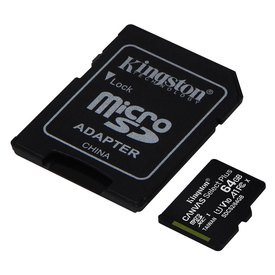 Kingston Canvas Select Plus Micro SD Class 10 64GB+SD Adapter Minne Kort