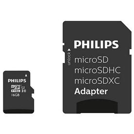 Philips Micro SDHC 16GB Class 10+Adapter Pamięć Trzon Czapki