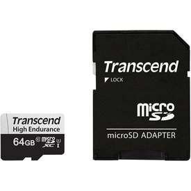 Transcend Micro SDXC 350V 64GB Class 10 UHS-I U1 Memory Card
