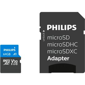 Philips Tarjeta Memoria Micro SDXC 64GB Class 10 UHS-I U3+Adaptador