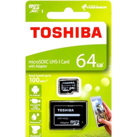 Toshiba Micro SDXC Class 10 64GB Exceria M203 R 100+Adapter Speicher Karte