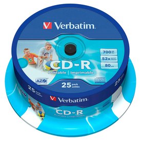 Verbatim CD-R 700MB Imprimible 52x Velocidad 25 Unidades