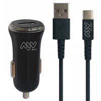myway-chargeur-voiture-usb-2a-usb-c-1m