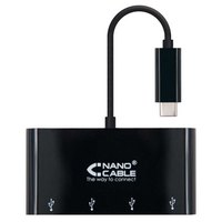 Nanocable USB-C 10.16.4401-BK 10 cm Hub