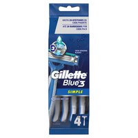 Gillette Simple Blau 3 Zuneigung Maschine Behebt 4 Einheiten