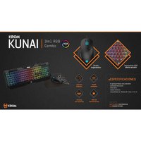Krom kunai gaming keyboard and mouse with mousepad