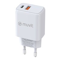 Muvit for change QC 3.0 18W + PD 25W USB-A-en USB-C-wandoplader
