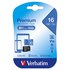 Verbatim Tarjeta Memoria Premium Micro SD Class 10 16GB