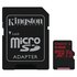 Kingston Tarjeta Memoria Canvas React Micro SD Class 10 64GB+Adaptador SD