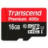 Transcend Tarjeta Memoria Micro SDHC 16GB Class 10 UHS-I 400x+Adaptador SD